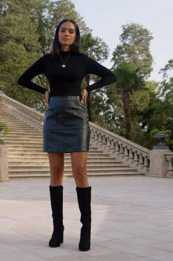 Black Button Detail Two Part Faux Leather Dress 17 Black Button Detail Two Part Faux Leather Dress -Sosandar Fashion Store 12d0bbbf5acc31b22639f15c48ab68829467b903