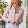 Soft Pink Denim Jacket -Sosandar Fashion Store 135 ss19or01pk0024 057