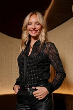 Black Dazzling Sexy Sheer Shirt 15 Black Dazzling Sexy Sheer Shirt -Sosandar Fashion Store 13ed980c502b304880fa9da59b41b2bff61d80d4