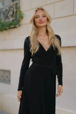 Black Button Detail Faux Wrap Dress 19 Black Button Detail Faux Wrap Dress -Sosandar Fashion Store 199562e9e872b4b03cc2e47c59d7f2a53b8bc88c