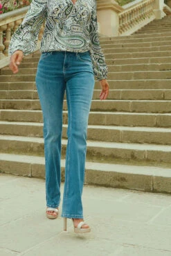 Mid Blue Mid Rise Bootcut Jeans -Sosandar Fashion Store 1c796d61e4eaf9ddf4e94f2b965a3b846db802c3