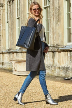 Charcoal Longline Zip Pocket Cardigan 11 Charcoal Longline Zip Pocket Cardigan -Sosandar Fashion Store 2020 08 31 aynhoe park sosandar49306