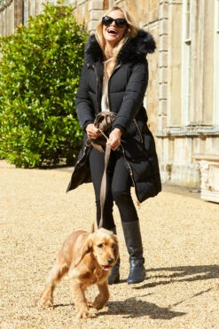 Black Faux Fur Trim Luxe Longline Padded Coat -Sosandar Fashion Store 2020 08 31 aynhoe park sosandar49549