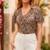 Leopard Print Ruffle Front Blouse 2 Leopard Print Ruffle Front Blouse -Sosandar Fashion Store 2503 78 dytoj039bran01 s23bw030iv0001 78 073 rt