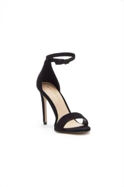 Nia Black Suede Barely There High Heel Sandal -Sosandar Fashion Store 337ed1ea829622fb6a916eb9fb5b1b4ada9d7ddc