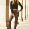 Grape High Waisted Perfect Body Sculpting Activewear Leggings 2 Grape High Waisted Perfect Body Sculpting Activewear Leggings -Sosandar Fashion Store 38 a21le048bk 134 1