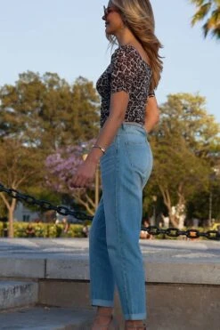 Leopard Print Sweetheart Neckline Mesh Jersey Top -Sosandar Fashion Store 3d7bb66a9ed3181ae86e5f1fec98882443e0c866