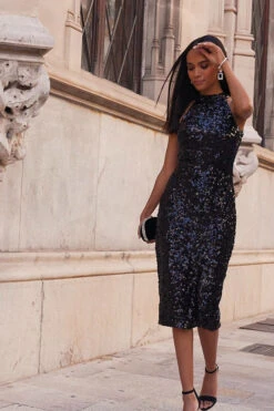 Black Sequin Halter Neck WOW Dress 13 Black Sequin Halter Neck WOW Dress -Sosandar Fashion Store 42d3cba3c03224be6be06fc98ffb3de2b51510d4 1
