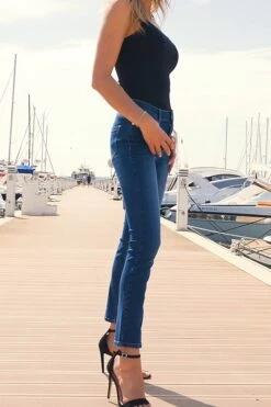 Dark Indigo Super Stretch Slim Leg Jeans -Sosandar Fashion Store 44cb59be6c02898325b4cd821149c0c18d9315f1