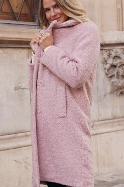 Soft Pink Super Cosy Borg Coat -Sosandar Fashion Store 47e5302f62a7c7707395ee04115554c95c3a3529