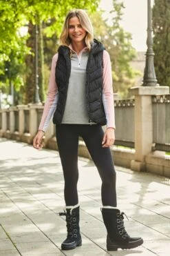 Dare 2B Black Quilted Ski Gilet With Hood -Sosandar Fashion Store 49 a21le029bk a21le037bgy 016 1 1