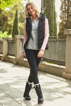 Dare 2B Black Quilted Ski Gilet With Hood -Sosandar Fashion Store 49 a21le029bk a21le037bgy 033 1 1