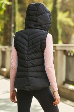 Dare 2B Black Quilted Ski Gilet With Hood -Sosandar Fashion Store 49 a21le029bk a21le037bgy 076