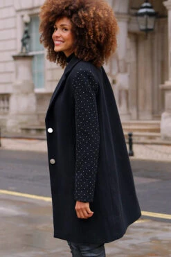 Black Stud Sleeve Detail Formal Coat 13 Black Stud Sleeve Detail Formal Coat -Sosandar Fashion Store 4a8a0abdf60ce50a8336060d899e08d7d6ef5cc0