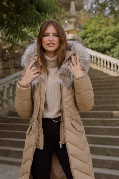 Camel Faux Fur Shawl Collar Padded Coat 13 Camel Faux Fur Shawl Collar Padded Coat -Sosandar Fashion Store 4e2e089fa081a49e8439767f41a8fa4169eb4737