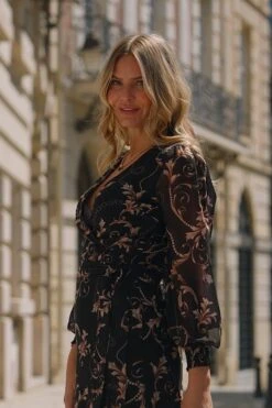 Black Baroque Print Wrap Front Midi Dress 13 Black Baroque Print Wrap Front Midi Dress -Sosandar Fashion Store 4fdc7c5ae4058321cff890a59d0fd582e11646ff