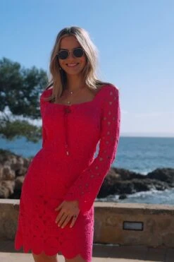 Hot Pink Crochet Tie Detail Dress 13 Hot Pink Crochet Tie Detail Dress -Sosandar Fashion Store 502b7c0263cad73189fb159f6ac0524bc8de5113