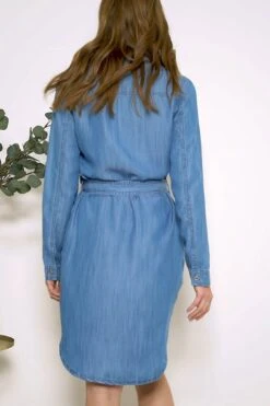 Blue Chambray Denim Belted Dress 14 Blue Chambray Denim Belted Dress -Sosandar Fashion Store 57816347bf79b0c079136ef39d882898dab8c6a4