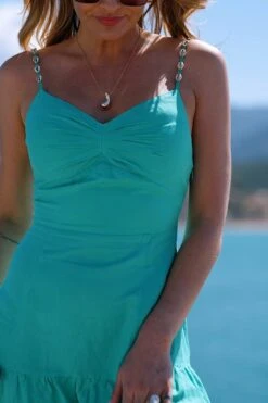 Jade Green Linen Blend Tiered Hem Maxi Dress 13 Jade Green Linen Blend Tiered Hem Maxi Dress -Sosandar Fashion Store 5a88a0609c7d14bf181a007f07588bd7bdef4ee4