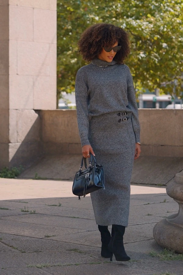 Charcoal Grey Knitted Midaxi Skirt 8 Charcoal Grey Knitted Midaxi Skirt - Image 6