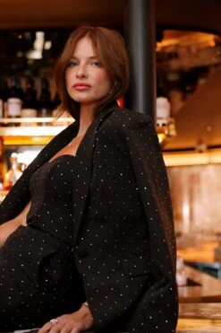 Petite Black Luxury Sparkling Diamante Stud Blazer 15 Petite Black Luxury Sparkling Diamante Stud Blazer -Sosandar Fashion Store 63374d832ca03a4d89d84768d0ff2b82bca6f7e1