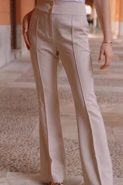Natural Contour Waist Kick Flare Trouser -Sosandar Fashion Store 642c90ead44d9e558e358b3d898853435dad5157