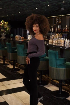 Pewter Asymmetrical One Shoulder Top -Sosandar Fashion Store 67c69a7c2f394683097c8cce984617a71e40e566