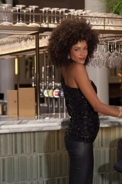 Black Sequin Asymmetrical One Shoulder Top 17 Black Sequin Asymmetrical One Shoulder Top -Sosandar Fashion Store 7ab4176d77769abd69a93dab61f7de6f49ada745