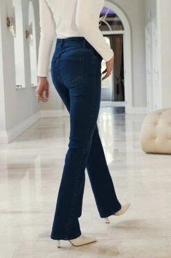 Dark Indigo Mid Rise Bootcut Jeans -Sosandar Fashion Store 7f72c7222522ff5fb7aea7c258d2edf8475d499d