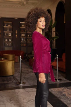 Raspberry Pink Velvet Wrap Top 11 Raspberry Pink Velvet Wrap Top -Sosandar Fashion Store 7fc36b11eb1b8b0cddfbf41ba1b50a01a995ff54