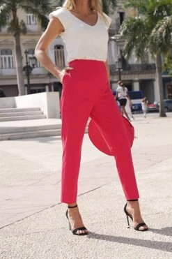 Raspberry Pink Tuxedo Trousers -Sosandar Fashion Store 87a28c293a8aafb4e2a21a6d50e6fdf69ea3e270
