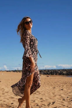 Leopard Print Tie Waist Fluted Sleeve Beach Kaftan 11 Leopard Print Tie Waist Fluted Sleeve Beach Kaftan -Sosandar Fashion Store 99fb5e2673a3ae17a24b4db0db5e74e9bd531c56