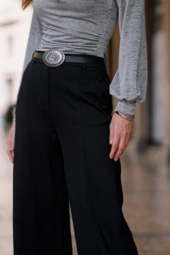 Black Ponte Wide Leg Pintuck Trousers 13 Black Ponte Wide Leg Pintuck Trousers -Sosandar Fashion Store a08576458a92bf6f4e0bfe22f0327471c6d5cbae 1
