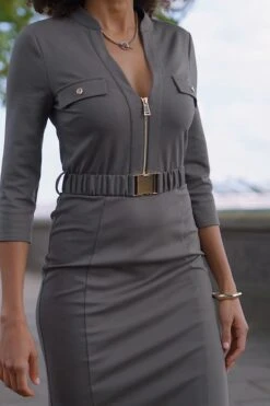 Khaki Green Ponte Belted Midi Dress 11 Khaki Green Ponte Belted Midi Dress -Sosandar Fashion Store a0c3d24e59443a74f13c90818ddefe49b9478b1e