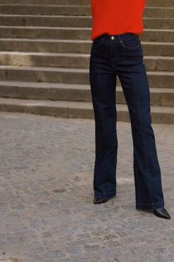 Dark Indigo Wide Leg Pintuck Jeans -Sosandar Fashion Store a110c84c6c0abff0d82a3e19b7cbac411f27c710