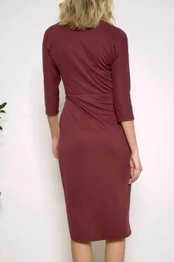 Burgundy Twist Front Soft Jersey Dress 13 Burgundy Twist Front Soft Jersey Dress -Sosandar Fashion Store a143d682dc987b69c5c9bcb703ca9a0c08bf4319