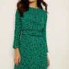 Green Spot Print Waist Detail Dress 2 Green Spot Print Waist Detail Dress -Sosandar Fashion Store a19dw086 7