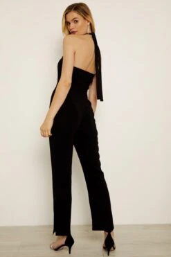 Black Halter Neck Jumpsuit 11 Black Halter Neck Jumpsuit -Sosandar Fashion Store a19jw013 4
