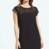 Black Metallic Embellished Sheer Top Shift Dress 1 Black Metallic Embellished Sheer Top Shift Dress -Sosandar Fashion Store a20dw107bk0001 crop
