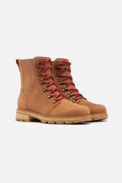 Sorel Tan Leather Contrast Lace Hiker Boot -Sosandar Fashion Store a21fw004bn0004 4