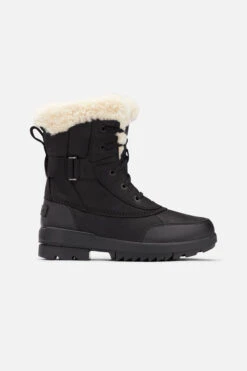 Sorel Black Leather Shearling Collar Hiker Boot -Sosandar Fashion Store a21fw009bk0001 3
