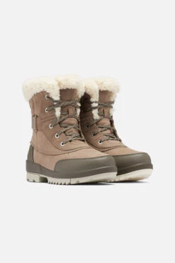Sorel Taupe Leather Shearling Collar Hiker Boot 8 Sorel Taupe Leather Shearling Collar Hiker Boot -Sosandar Fashion Store a21fw009bn0003 4