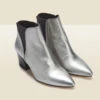 Silver Leather Mid Heel Chelsea Boot -Sosandar Fashion Store a21fw059mc0018 3