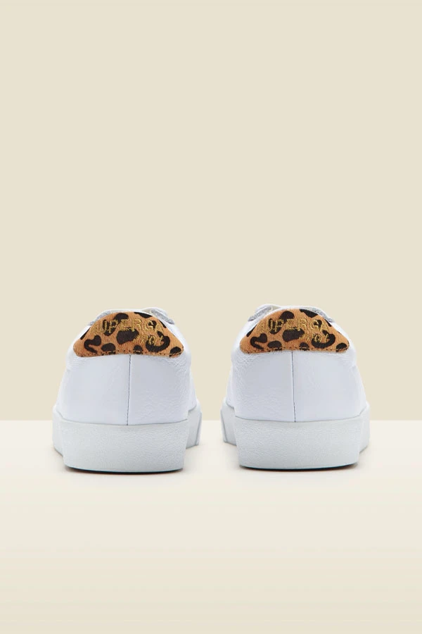 White Superga 2843 Leopard Print Panel Trainers 5 White Superga 2843 Leopard Print Panel Trainers - Image 3