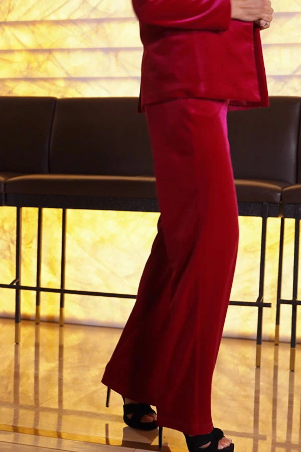 Raspberry Pink Velvet Wide Leg Trousers 9 Raspberry Pink Velvet Wide Leg Trousers - Image 7