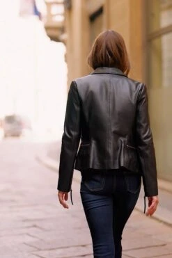 Black Zip Detail Collared Leather Jacket 15 Black Zip Detail Collared Leather Jacket -Sosandar Fashion Store a426b7b061e7d2302794d8d75c08228fa21ce560