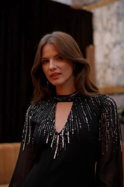 Black Luxe Embellished Shift Dress 13 Black Luxe Embellished Shift Dress -Sosandar Fashion Store a4b36167fbe247c9df5324d1143c78fa5486e340