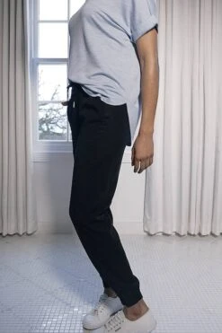 Black Luxe Silver Trim Woven Joggers 15 Black Luxe Silver Trim Woven Joggers -Sosandar Fashion Store a4d953eda1de931745799a893a8a8967baef9dd9