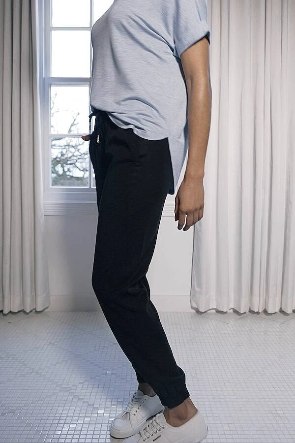 Black Luxe Silver Trim Woven Joggers 9 Black Luxe Silver Trim Woven Joggers - Image 7