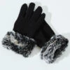 Chilton Faux Fur Trim Gloves -Sosandar Fashion Store accessory 176